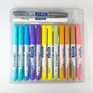 DOMS Pastel Brush Pens – 12 Colors + 2 Metallic, Archival Ink