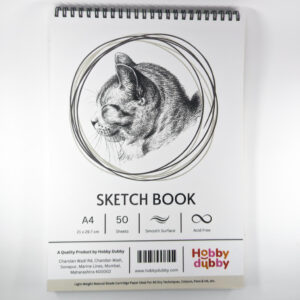 Hobby Dubby A4 Sketch Book – 120 GSM, 50 Acid-Free Sheets